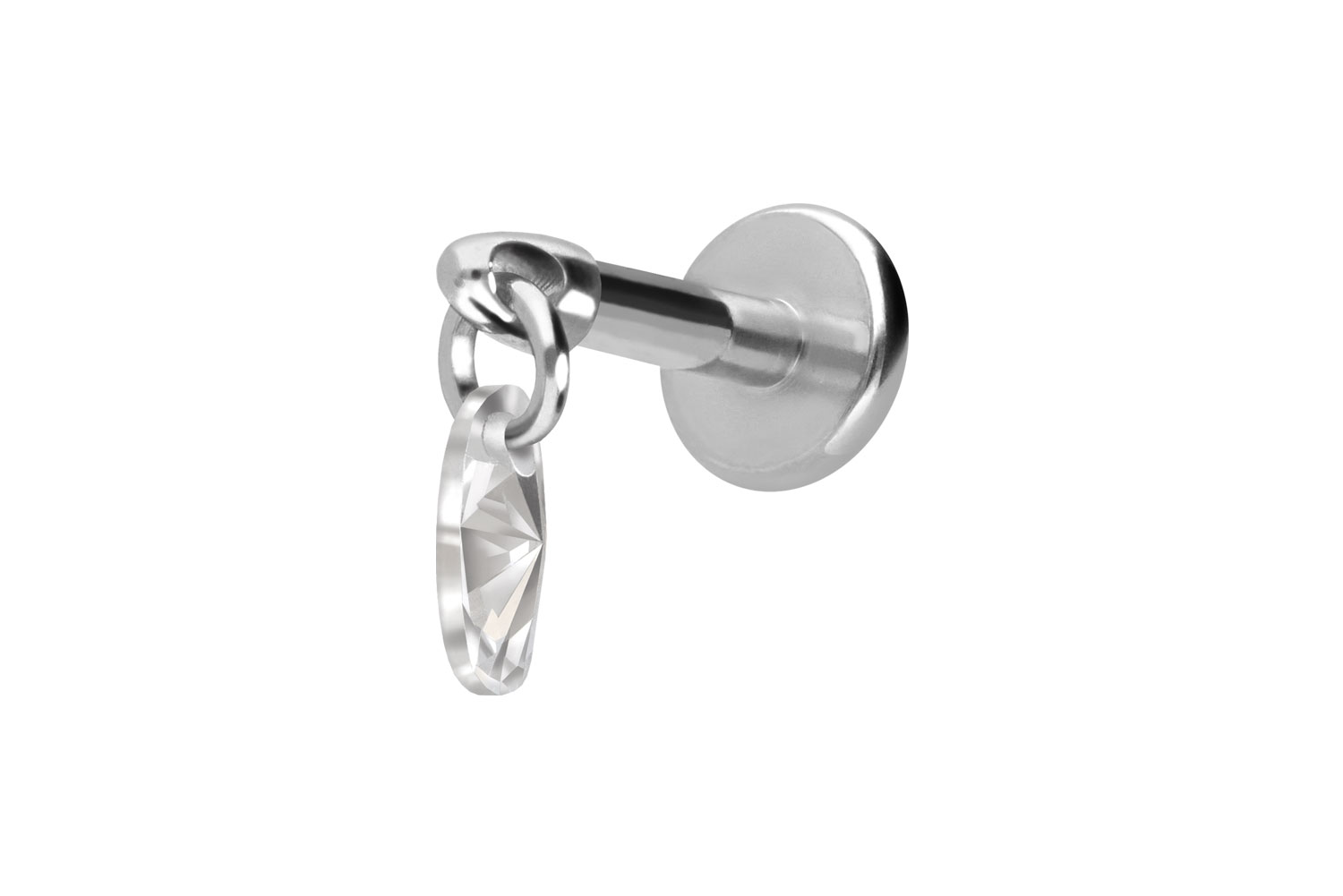 Titan Labret Piercing mit Innengewinde KRISTALLOVAL